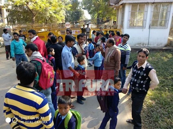 Football hits Class-II Students : Umakanta Academy's Primary Students  place deputation to Tapan Chakraborty